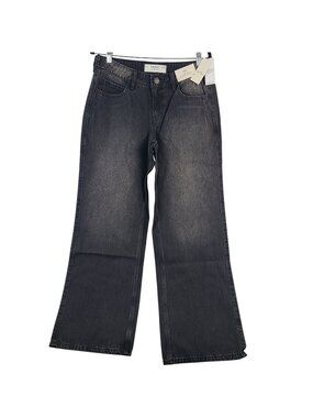 Hollister Womens Low-Rise Baggy Jeans Sz 6 R W28 Regular Black Denim Relaxed Leg